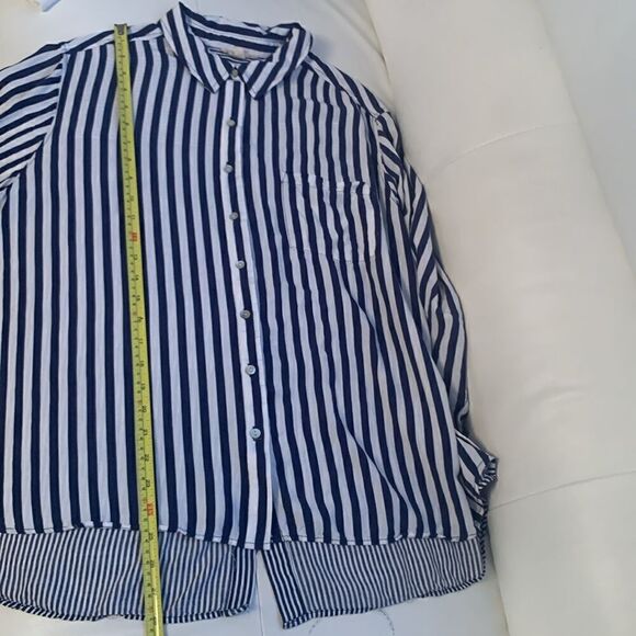 Jane Delaney Rayon Striped Roll Up Size 1X - Picture 5 of 9